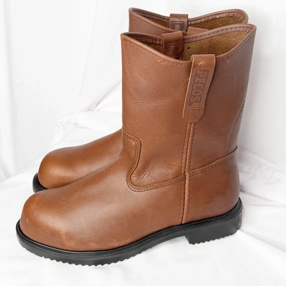 RED WING 8241 Pecos Pull On Steel Toe Work Boots Mens 10 E3 Brown 2nds